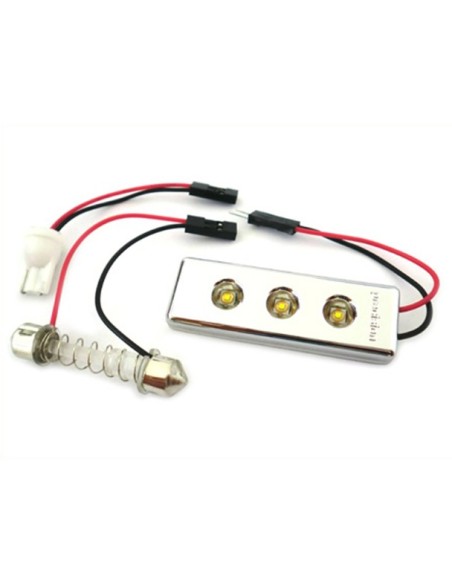 Pannello Led Per Luci Plafoniera Abitacolo Cortesia Auto 3 Smd PCB Osram Bianco 12V T10 e Siluro