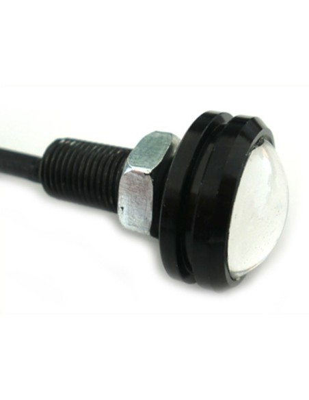 Power Led A Bottone Modello Slim 12V 2W Bianco Freddo IP67 Eagle Eye Led Luci Diurne Carcassa Nera