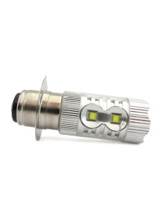 Lampada Led H6M Biluce 50W 12V 10 Smd Cree 5W Per Scooter Moto Luminoso Attacco P15D-25-1 35/35W 2