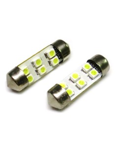 24V Lampada Led Siluro T11 C5W 31mm 6 Smd Bianco Ghiaccio Per Camion 2