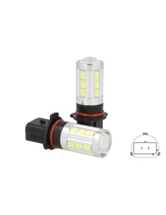 Lampada Led PSX26W H28W Bianco Per Fendinebbia Auto 12V 5W Con Lente Ingrandimento 21 Smd 5730