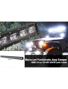 Barra Led Fuoristrada Work Light Bar 168W 137cm 12V-48V 24X7W Lente Combo