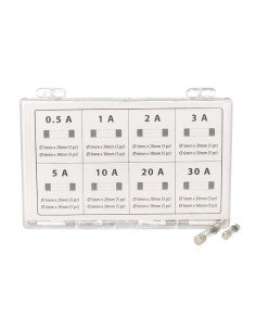Kit 80 Fusibile Auto Moto Camper Camion Barca Tubo In Vetro 0.5A 1A 2A 3A 5A 10A 20A 30A &Oslash5mmX20mm &Oslash6mmX30mm