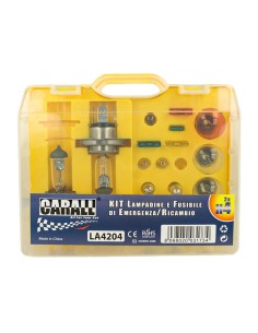 Kit Lampade Ricambio Emergenza Alogena Auto Bulbset 2X H4 12V 4 Fusibile (17 pz)
