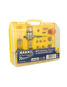 Kit Lampade Ricambio Emergenza Alogena Auto Bulbset 2X H4 12V 4 Fusibile (17 pz) 2