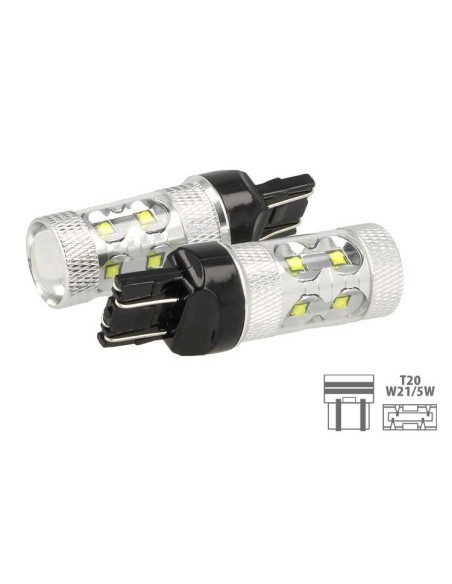 Lampada Led T20 Per Luci Diurne 50W 12V 24V W21/5W 7443 Per Dacia Duster Peugeot 208 Chevrolet Captiva