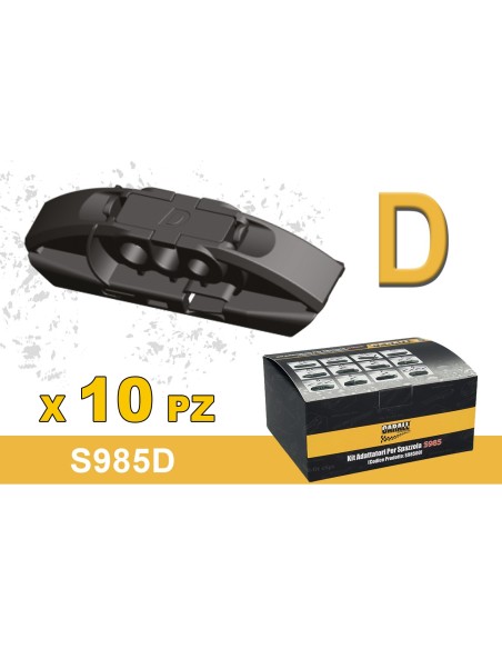 Kit 10 Attacchi D Per Spazzole Tergicristallo Carall S985 Flat e T191 Ibrida