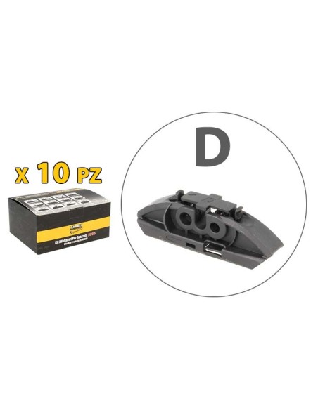 Kit 10 Attacchi D Per Spazzole Tergicristallo Carall S985 Flat e T191 Ibrida