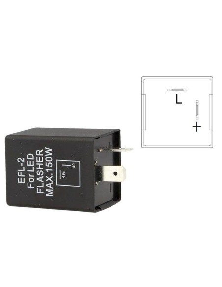 Flasher Led Lampeggiatore Rele Relay 2 Pin EFL2 Positivo Destra 12V Per Frecce Led Auto Americano