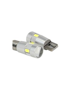 Lampadina Led Canbus T10 W5W 6 Smd 5630 Bianco No Errore Check Luci 12V Senza Polarita Con Lente Ingrandimento Super Luminoso