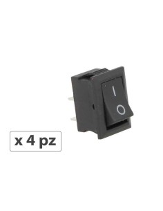 4 PZ Interruttore Pulsante Bilanciere Quadrato Bipolare 12V Push Button Switch 2 Pin Auto Barca Foro 12X19mm