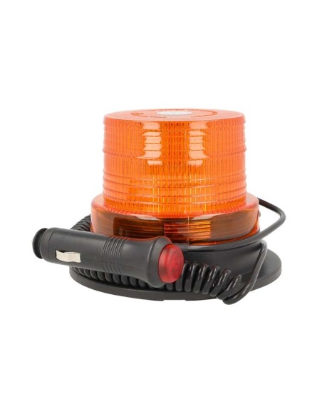 Lampada Luce Lampeggiante Led Rotante Strobo Arancione Magnetico 12V 24V Segnalazione Emergenza Per Auto Trattore Omologato E9