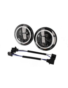 Coppia Faro Led Rotondo 7 Pollici Con DRL Angel Eyes Per Jeep Wrangler JK TJ Harley Davidson FJ Benz G55 Suzuki Jimny Land Rover 2