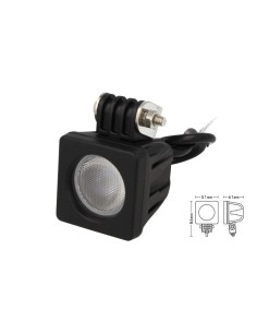 Fanale Quadrato Luci Diurne A Led Work Light Faro Da Lavoro 12V 24V Cob 10W Cree IP67 Bianco
