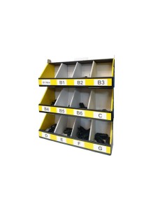 Kit Espositore In Cartone Con 3 Piani 12 Posti Per Attacchi Connettori Adattatori Del Spazzole Tergicristallo Carall S985