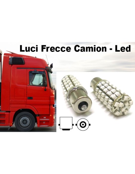 24V Lampada Led BA15S 1156 S25 68 Smd Arancione Luci Frecce Camion