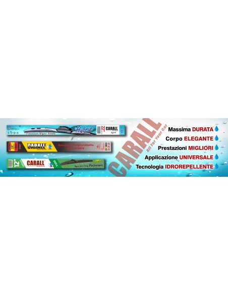 Spazzola Tergicristallo Auto Universale S985 28'' 700mm Carall 16 Attacchi Opzionale