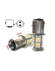 2 Lampade Led Barca Nautica BAY15D Bianco Caldo 12V 24V 3W No Polarita Piedi Sfalfati 13 Smd 5050 Baionetta G18,5