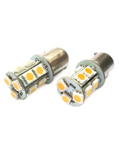 2 Lampade Led Barca Nautica BAY15D Bianco Caldo 12V 24V 3W No Polarita Piedi Sfalfati 13 Smd 5050 Baionetta G18,5 2