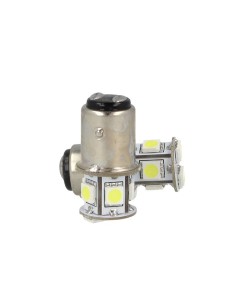 2 Lampade Led Barca Nautica BAY15D Bianco Freddo 12V 24V 2W No Polarita Piedi Sfalfati 7 Smd 5050 Baionetta G18,5 2