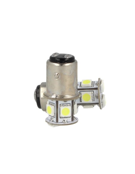 2 Lampade Led Barca Nautica BAY15D Bianco Freddo 12V 24V 2W No Polarita Piedi Sfalfati 7 Smd 5050 Baionetta G18,5