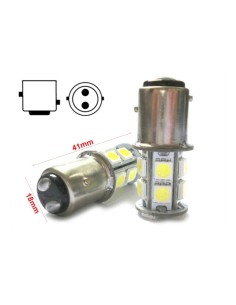 2 Lampade Led Barca Nautica BAY15D Bianco Freddo 12V 24V 3W No Polarita Piedi Sfalfati 13 Smd 5050 Baionetta G18,5