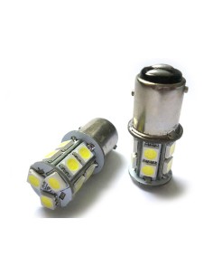 2 Lampade Led Barca Nautica BAY15D Bianco Freddo 12V 24V 3W No Polarita Piedi Sfalfati 13 Smd 5050 Baionetta G18,5 2