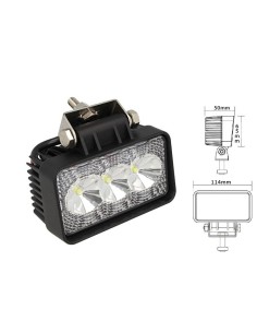 Fanale Rettangolare Luci Diurne A Led Work Light Faro Da Lavoro 12V 24V 9W (3X3W) IP67 Bianco