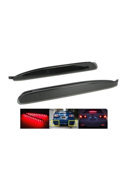 Kit 2 Fanali Posteriori A Led Nero Fume Per Mazda 6 Atenza GG Rear Bumper Reflector Tail Brake Light