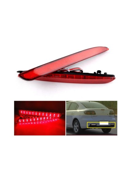 Kit 2 Fanali Posteriori A Led Rosso Per Mazda 3 Sostituzione Riflettore Catarifrangente Originale Rear Bumper Tail Brake Reflect