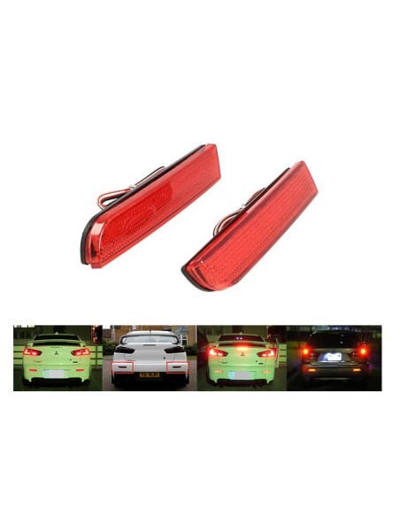 Kit 2 Fanali Posteriori A Led Rosso Per Mitsubishi Lancer Outlander Sport RVR ASX Rear Bumper Tail Brake Reflector Light