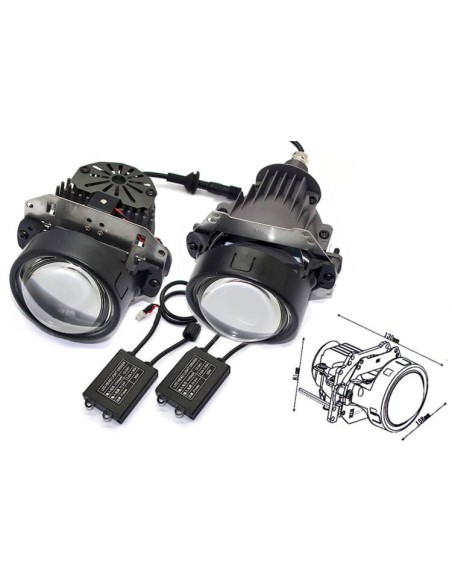 Kit Lenticolare Full Led Proiettore Bi-Led 3 Pollici 35W Universale Retrofit Per Toyota Highlander Ford Everest Jeep Cherokee Co
