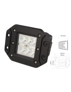 Fanale Luci Diurne A Led DRL Work Light Faro Da Lavoro Rettangolare 12V 24V 24W (6X4W) IP67 Bianco