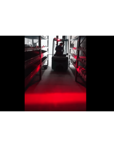 Lampada Faro Led Lineare Per Carrello Elevatore Muletto Luce Rosso 12V-80V 30W Avvertimento Visiva Sicurezza Movimento Magazzino