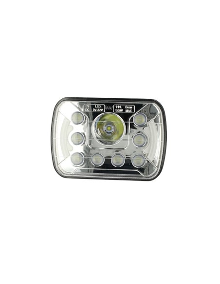 Faro Led Truck Headlight Rettangolare 7 Pollici 55W 12V 24V Per Camion Con Luci Diurne DRL Led Omologato E9