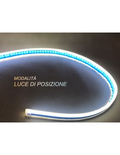 Kit Tubo Neon Strip Led Auto 60cm Bicolor Flessibile Tagliabile Bianco Per Luci Diurne DRL Posizione Arancione Per Freccia Stile 2