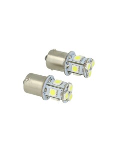 24V Lampada Led Canbus BA15S G18,5 R5W Bianco Per Camion Bus Barca Piedi Dritti 8 Smd 5050 2