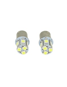 24V Lampada Led Canbus BA15S G18,5 R5W Colore Rosso Piedi Dritti 8 Smd 5050 Per Camion Bus Barca 2