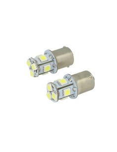 24V Lampada Led Canbus BA15S G18,5 R5W Colore Verde Piedi Dritti 8 Smd 5050 Per Camion Bus Barca 2