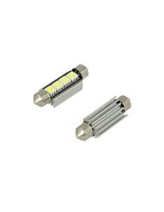 24V Lampada Led Siluro Canbus T11 C5W 42mm 4 SMD 5050 Bianco Con Dissipatore Alluminio Per Camion Bus Barca