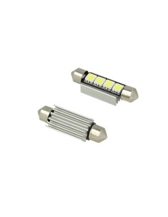 24V Lampada Led Siluro Canbus T11 C5W 42mm 4 SMD 5050 Colore Blu Per Camion Bus Barca Con Dissipatore Alluminio