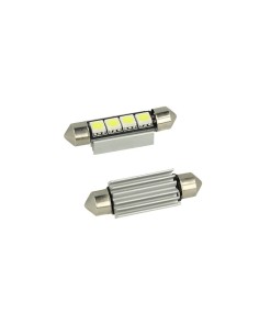 24V Lampada Led Siluro Canbus T11 C5W 42mm 4 SMD 5050 Colore Blu Per Camion Bus Barca Con Dissipatore Alluminio 2