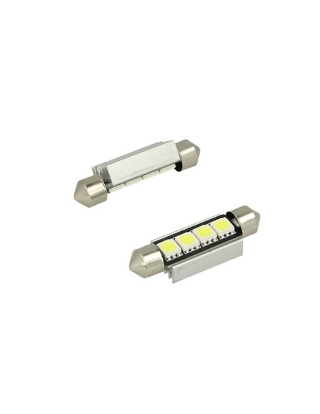 24V Lampada Led Siluro Canbus T11 C5W 42mm 4 SMD 5050 Colore Giallo Arancione Per Camion Bus Barca Con Dissipatore Alluminio