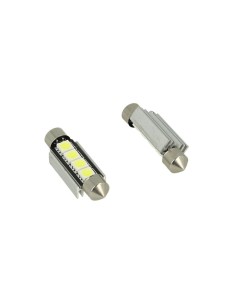 24V Lampada Led Siluro Canbus T11 C5W 42mm 4 SMD 5050 Colore Rosso Per Camion Bus Barca Con Dissipatore Alluminio