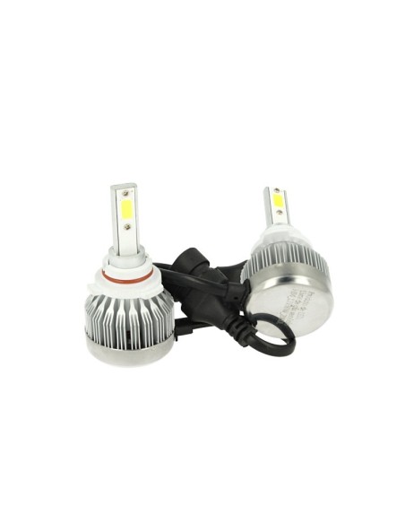 Kit Full Lampada Led Cob 9006 HB4 12V 24V Bianco 6000K Per Abbagliante e Fendinebbia Senza Driver