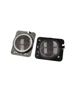 Coppia Frecce Led Laterale Parafanghi Fume Per Jeep Wrangler JK 2007-2017 Arancione 12V 3W 2