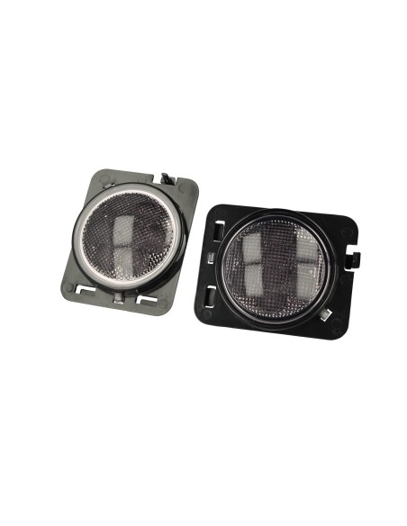 Coppia Frecce Led Laterale Parafanghi Fume Per Jeep Wrangler JK 2007-2017 Arancione 12V 3W