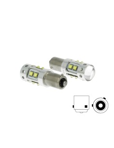 Lampada Led H21 BAY9s H21W 12V 50W Arancione 10 Smd Cree Piedini Sfalsati Per Frecce