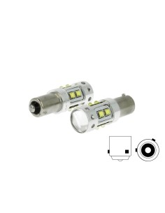 Lampada Led H21 BAY9s H21W 12V 50W Bianco Freddo 10 Smd Cree Piedini Sfalsati