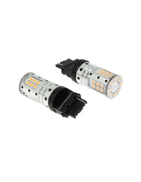 Lampada Led 3156 T25 P27W W2.5x16d Canbus 12V 25W Reale Arancione Per Frecce Auto Americano No Errore